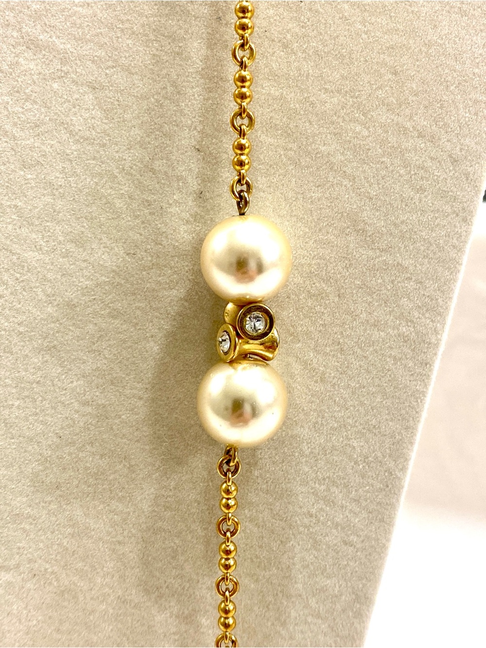 J. Crew Long Gold-Tone Necklace with Ivory Pearls - Picture 3 of 6